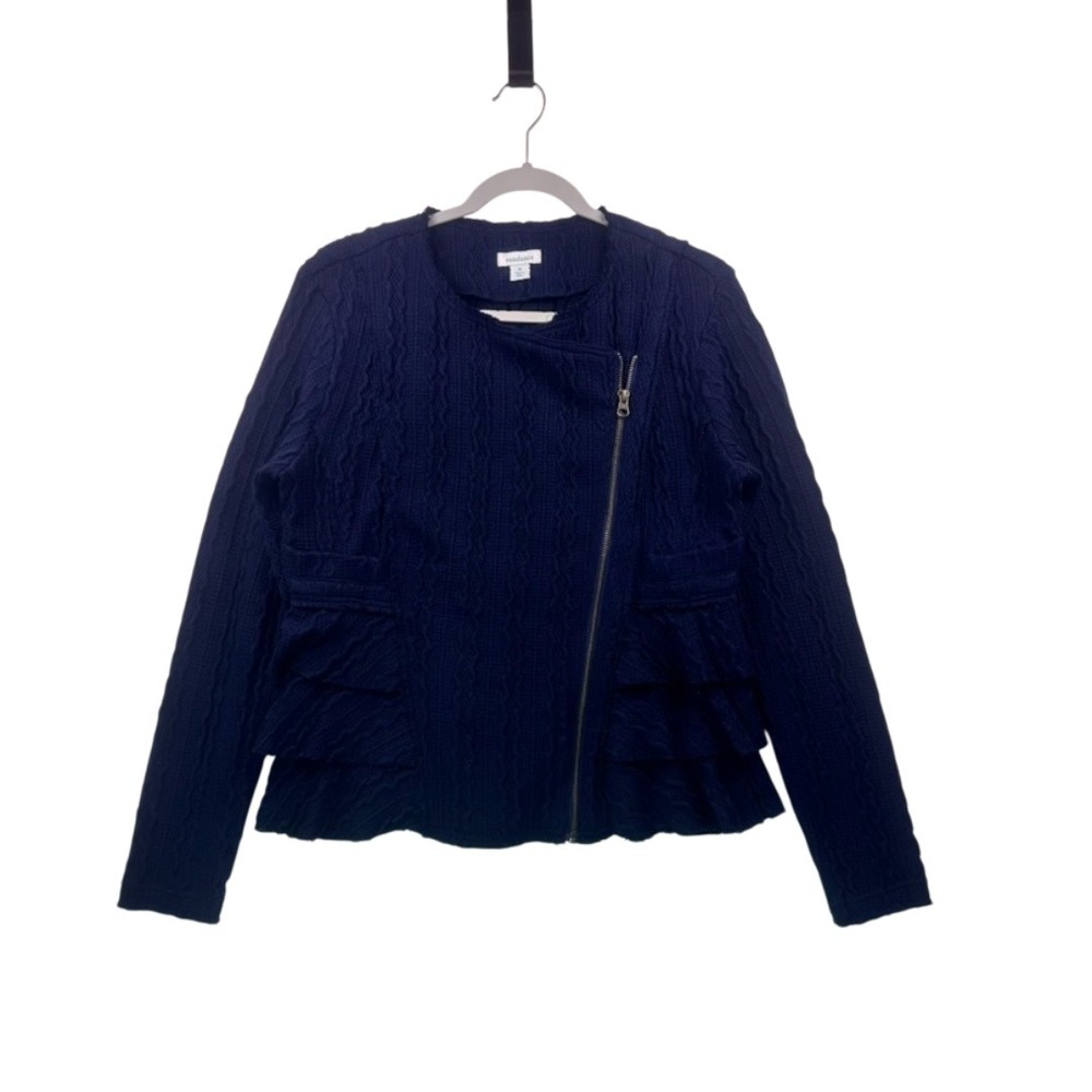 Sundance Navy Textured Ruffle Jacket – Size M – Excellent Condition - Picture 14 of 16